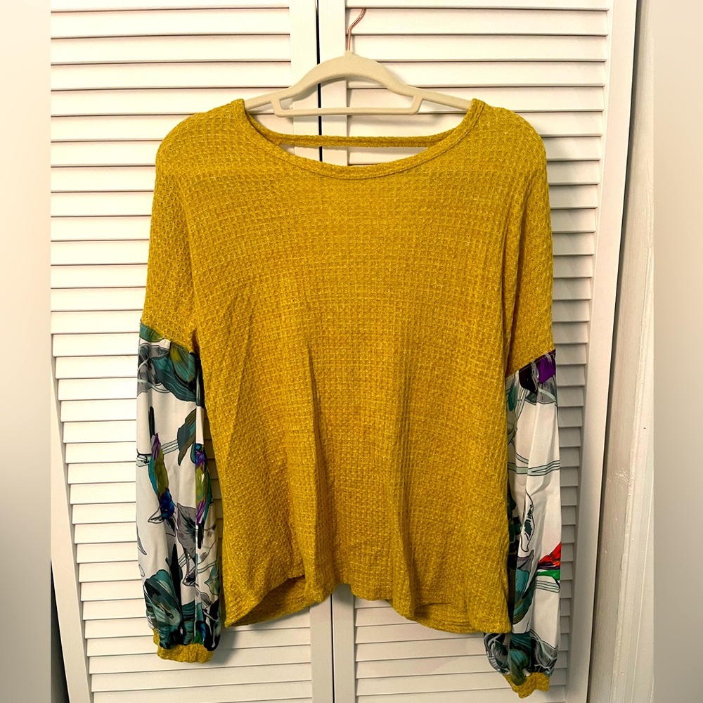 Sheer sleeve blouse